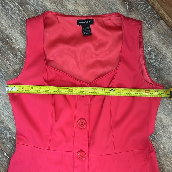 Spense Womens Rockabilly Dress Size 10 Bright Pink Square Sweetheart Neck - Flaw - Picture 13 of 16